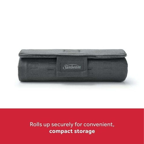 "Sunbeam King-Size Heating Pad – 12x24”, Gray, Compact Storage Design" - Picture 5 of 5