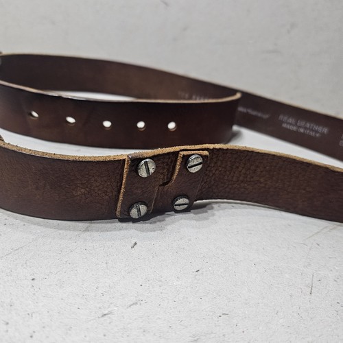 TED BAKER MEN'S REAL LEATHER STUDS BROWN BELT SIZE 36" / 118CM (BB22) - Picture 3 of 9