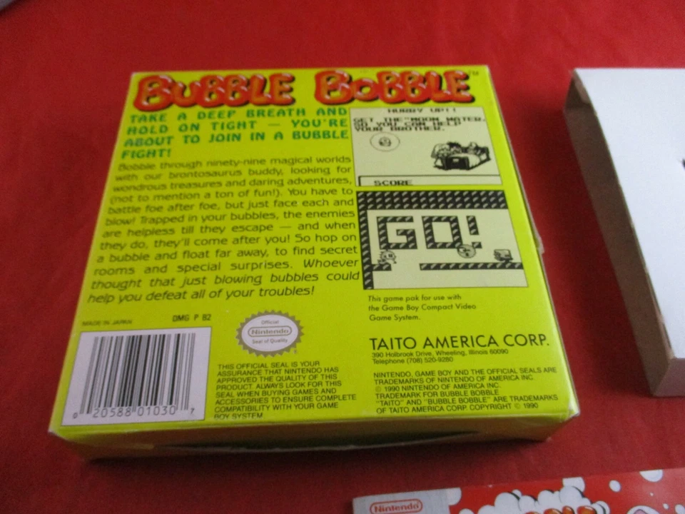 Bubble Bobble Nintendo Game Boy COMPLETE w/ Box manual game WORKS!  - Image 3 of 4