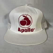 Vtg Pacesetter Apollo Fruit Farmer Trucker Hat White Mesh USA Made Free Shipping
