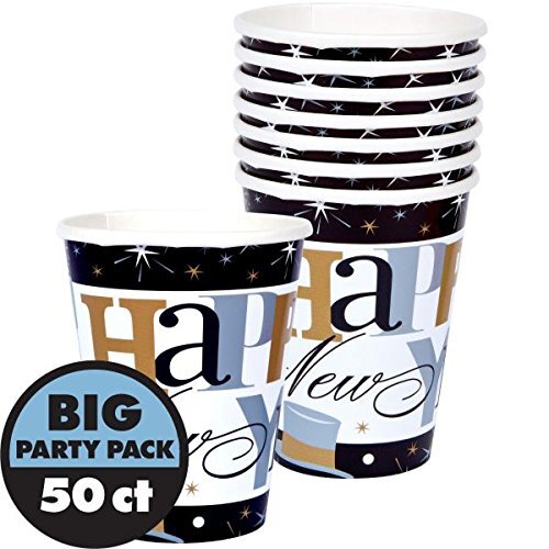 Elegant Celebration New Year's Eve Holiday Theme Party Bulk 9 oz. Paper Cups - Picture 1 of 1