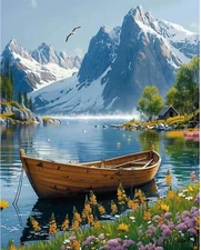 Paint by Numbers Kit for Adults, Mountains Landscape Paint by Number for Beginne