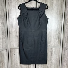 Banana Republic Sheath Dress Sz 14 Sleeveless Gray Career Lined