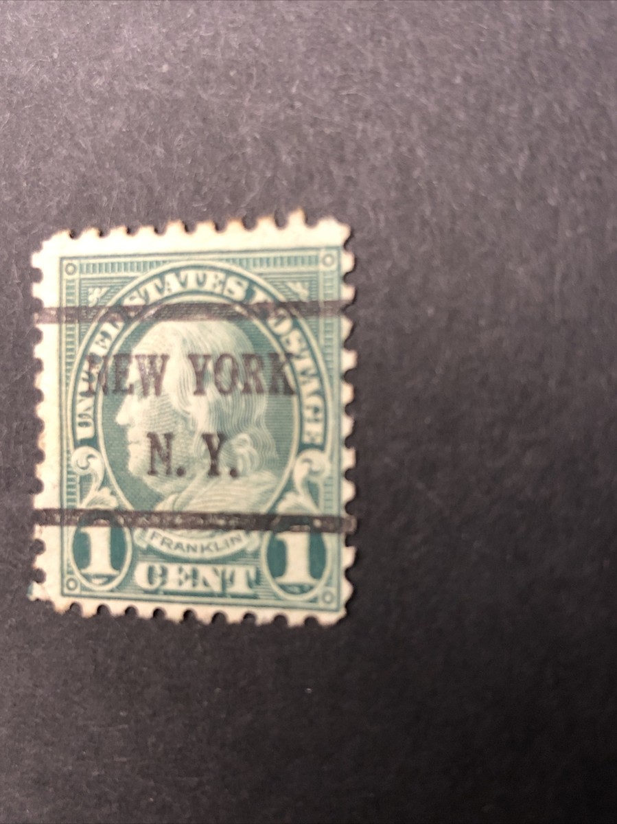 BEN FRANKLIN VINTAGE ONE CENT STAMP EXTREMELY RARE - STAMPED