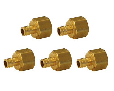 Uponor Wirsbo Q4575075 ProPEX 1/2  PEX X 3/4  FPT Brass Adapter Fitting Lot of 5