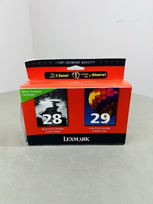 2 Pack Lexmark 28 Black 29 Color Genuine Ink Cartridges For X Series X5495