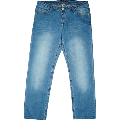BLUE FIRE 42 L28 Jeans Hose blau Damen Nina Stretch Straight Leg mid Rise W31 XL
