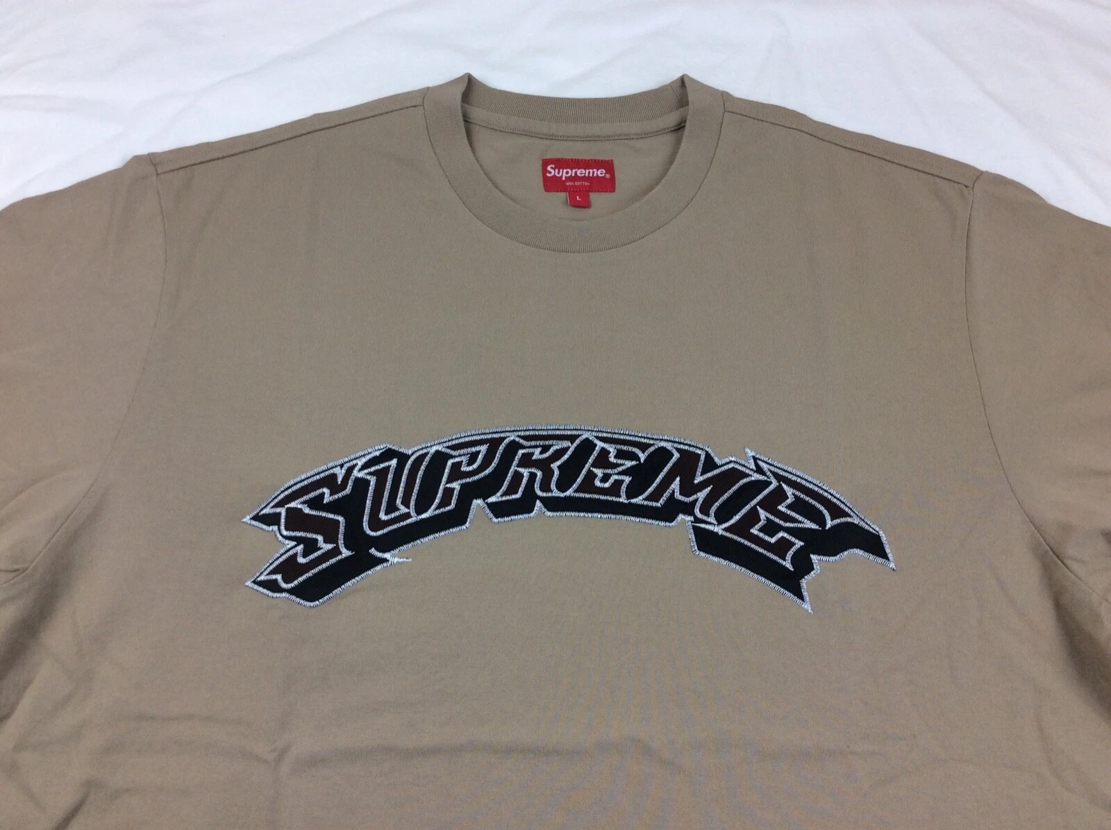 Haut chemise beige Supreme Applique Arc S/S taille L (neuf) + livraison gratuite
