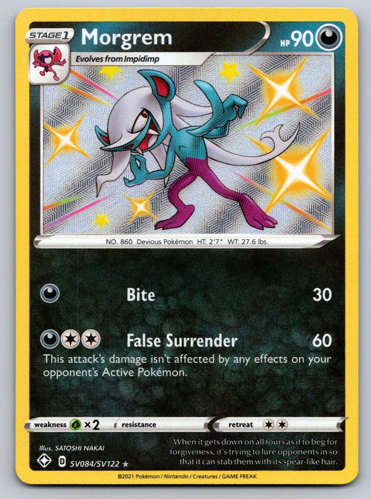 Morgrem SV084/SV122 Shiny Rare Shining Fates Shiny Vault Pokemon Holo NM