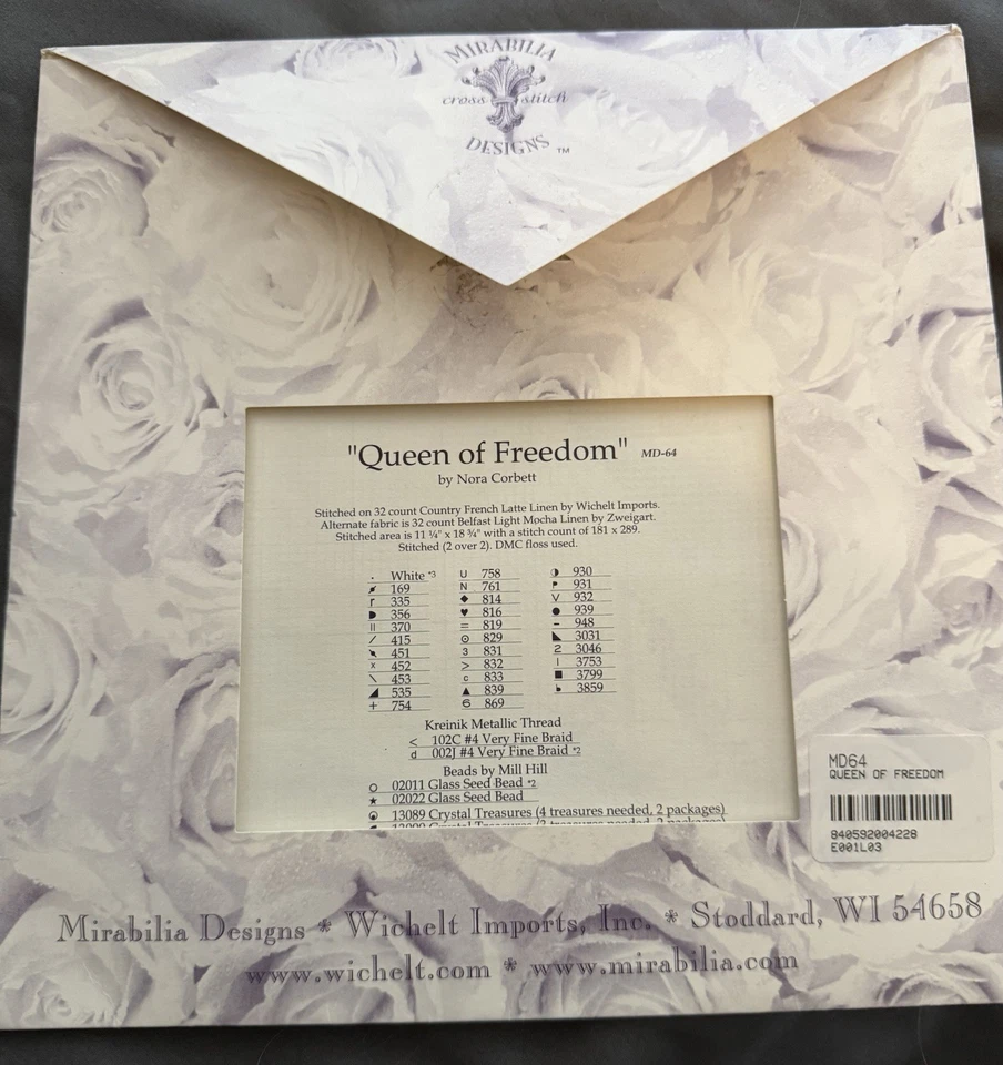 OOP Mirabilia Nora Corbett Cross Stitch Chart Only MD#64 Queen of Freedom - Image 2 of 2