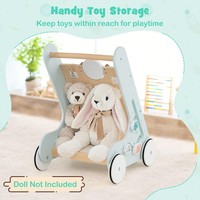 Wood Baby Walker Push & Pull Learning Activity Center-Green