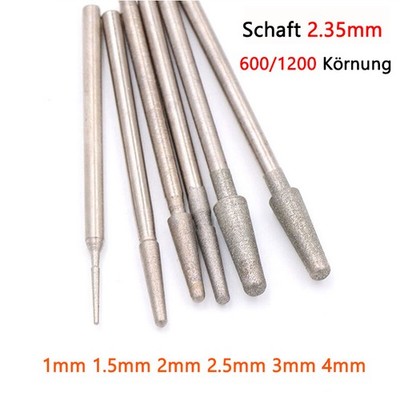 1.0mm-4.0mm Diamantschleifkopf Bohrer Schaft 2.35mm Für Jade Schmuck Glas Amber