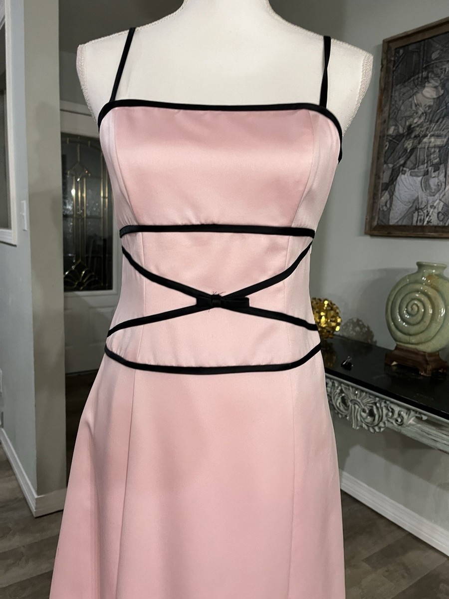 90s formal blondie nites dress by linda bernell Vintage 90s Formal Blondie Nites Pink Satin Long A-Line Made in USA Jr 7