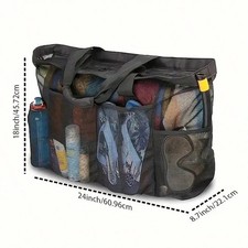 Extra  Large Nylon Mesh Beach Tote Unisex Shoulder Travel Bag