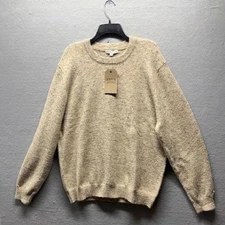 Frye and Co Sweater Mens 2XL Oatmeal Nep Crewneck Speckled Knit Raglan Pullover