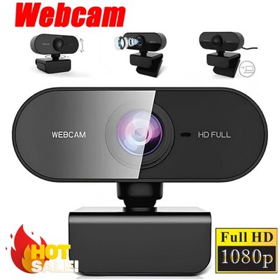 Full-HD-Webcam mit Mikrofon Kamera 1080P 360° Drehbar Konferenzkamera für Laptop