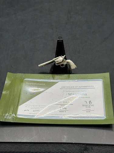 Investment Caster Colt Revolver/Gun SAA Hand Crafted 999 Pure Silver 7.8 Grams