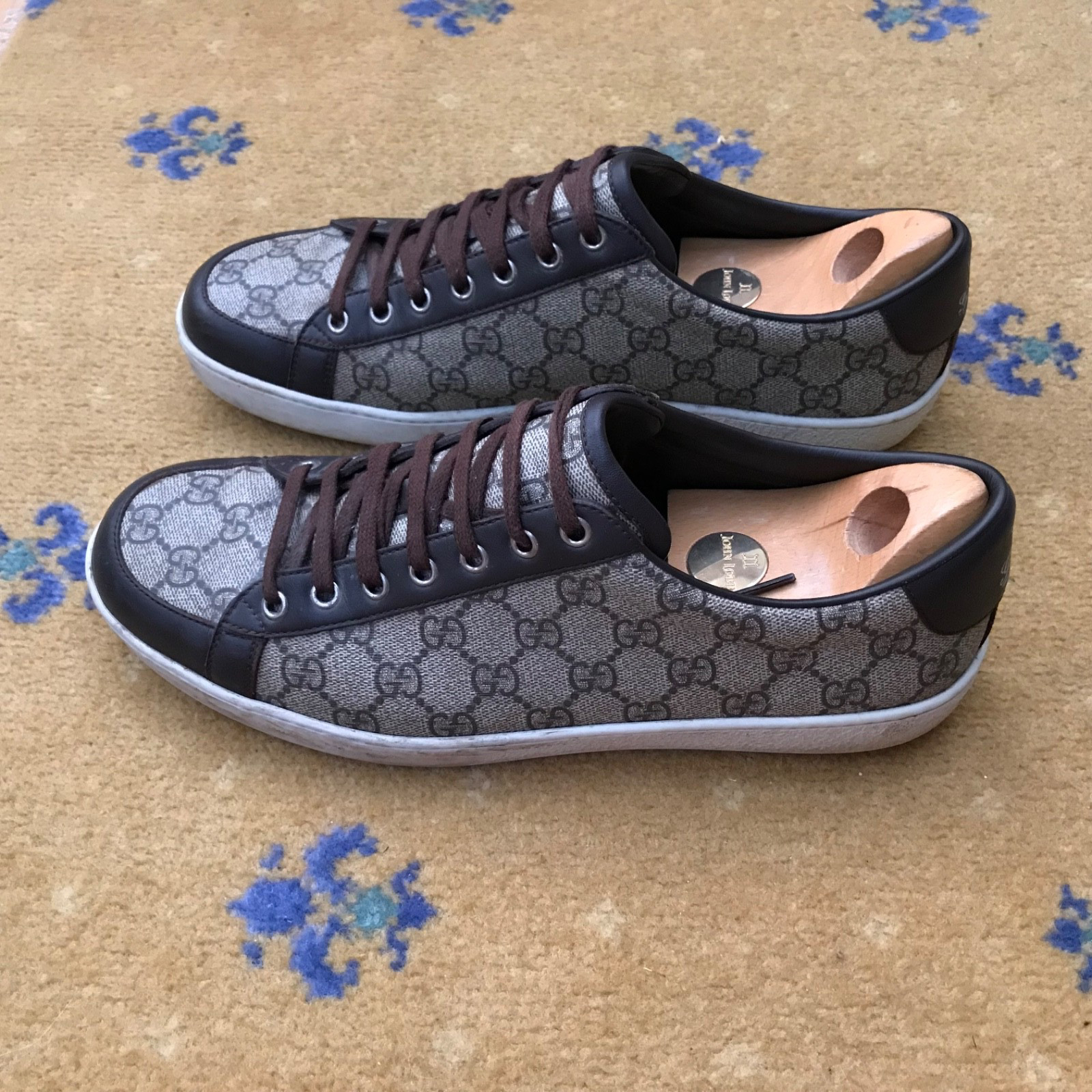 Gucci Trainer Sneaker Ace Shoes Monogram Low Top Canvas Mens UK 9 US 10 EU 43 thumbnail 10