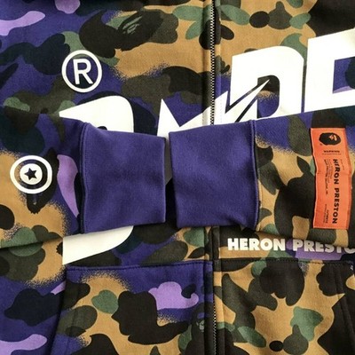 HERON PRESTON × BAPE CAMO Shark Full Zip Hoodie BAPE STA A Bathing
