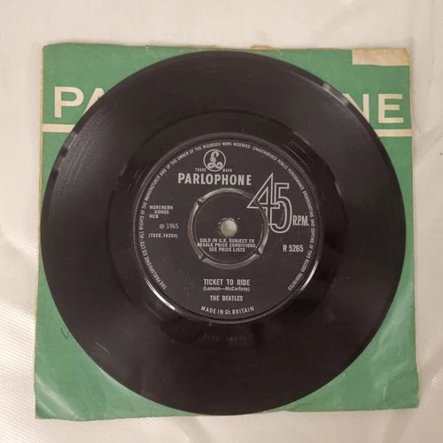 The Beatles Yes It Is Ticket To Ride 45 RPM Vinyl Record 7 Inch - Preloved