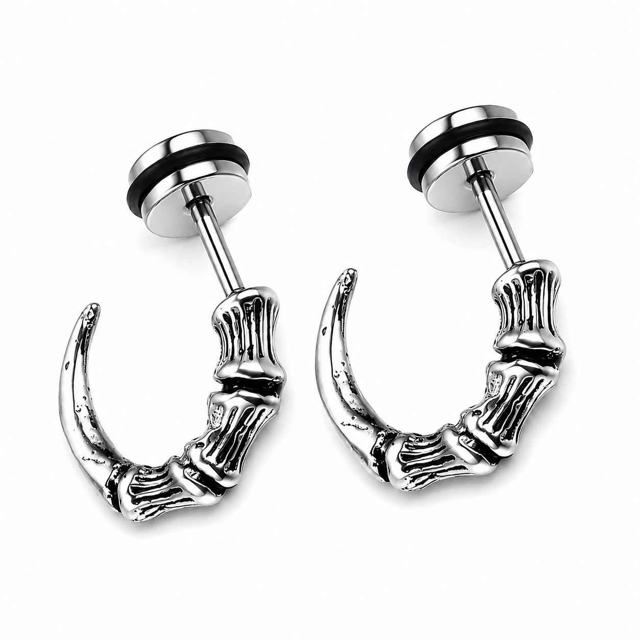 Claw Talon Ear Studs Steel illusion Stretcher Gothic Punk Alternative Earrings