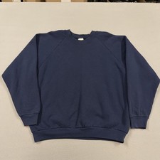 Vintage Fruit Of The Loom Sweatshirt Mens XL Blue Fleece Crewneck Pullover Blank