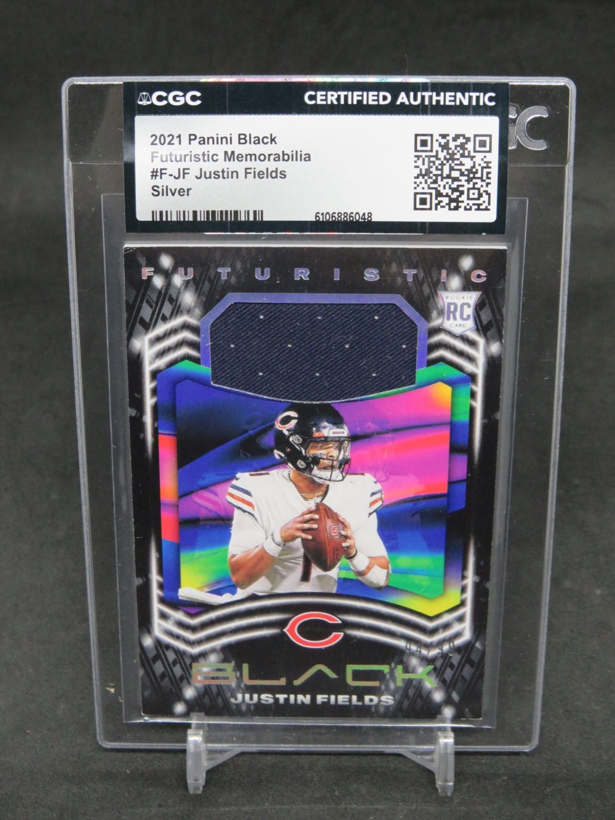 Justin Fields Panini Black Futuristic #FJF Silver