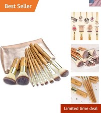 Cruelty-Free 9-Piece Makeup Brush Set with Stylish Travel Bag for Makeup Lovers