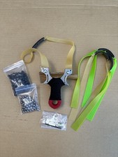 Metal Hunting Slingshot Catapult + Sight + 4 Bands, + Ball Bearings Powerful UK