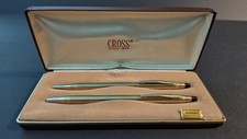 VTG CROSS 1/20th 10kt Gold Filled Pen  Pencil Set with Case. Engraved