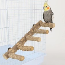 AWXZOM Natural Wood Bird perches Ladder Perch Parrot Hamster grey