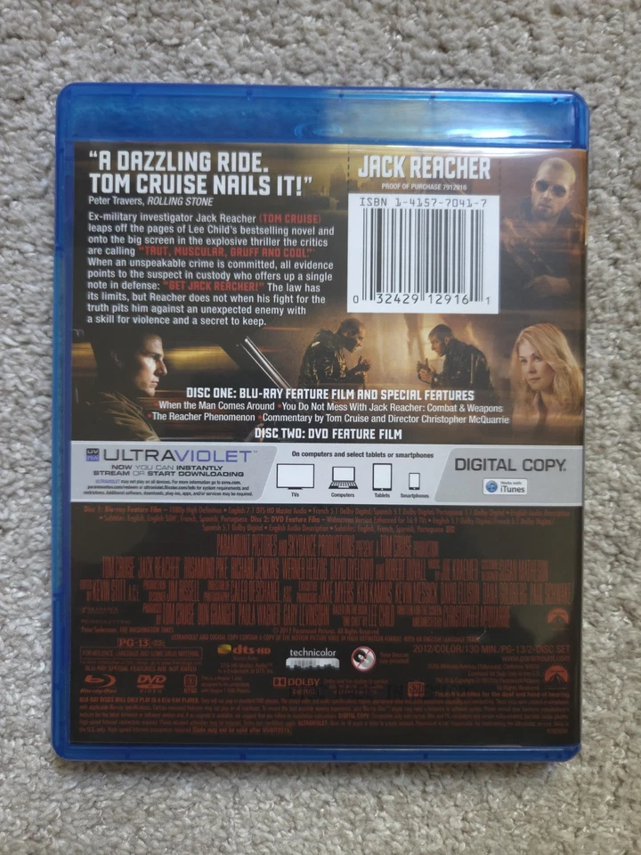 Jack Reacher (Blu-ray/DVD, 2013, Includes Digital Copy) - Image 2 of 4