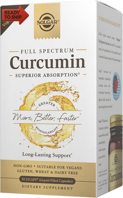 Solgar Full Spectrum Curcumin - 30 Licaps - Superior Absorption - Brain, Joint