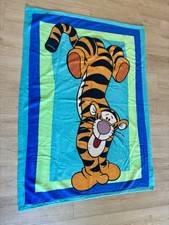 VTG Disney Parks Tigger Winnie the Pooh Plush Fleece Soft Blanket 47 X 57