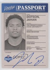 2022 Panini Prestige NFL Passport Signatures Jahan Dotson #NPS-JD Auto 0xg6
