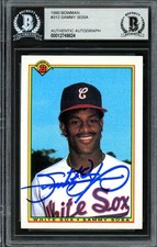 Sammy Sosa Autographed Signed 1990 Bowman RC 312 Chicago White Sox Beckett