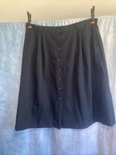 VTG 80s Just My Size Navy Blue Button Front Midi Skirt Pockets Made In USA 2X 3X