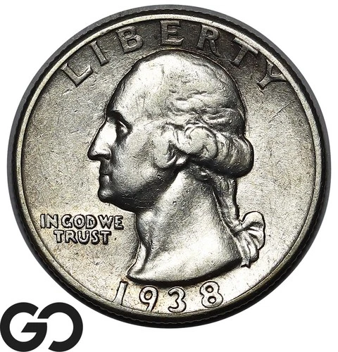 1938 Washington Quarter, Choice AU