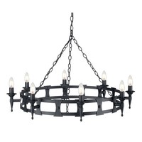 LüSter Camelot 7 Schwarz 8Xe14 Ø90Cm KüRzbar Design Lampe Wohnzimmer Esstisch