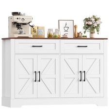 Credenza Cucina, 120 cm Madia Dispensa Cucina con 2 Cassetti 4 Ante, Credenza