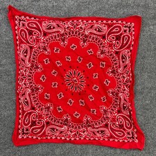Vintage HAV-A-HANK Red Paisley Bandana 100 Cotton Made in USA RN 15187 21x22