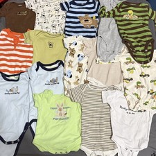 Lot Of 15 Pieces Baby Boy Clothes Size 0 - 3 Month Mixed Brands