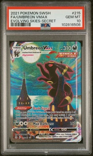 2021 POKEMON SWORD & SHIELD EVOLVING SKIES SECRET FULL ART/UMBREON VMAX PSA 10