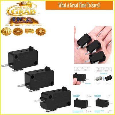 3Pcs Microwave Oven Door Switch Replacement Kit 16A 125/250V Compatible KW3AT-16
