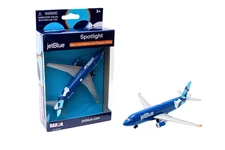 Jet Blue Spotlight Miniature Toy Aircraft Airplane 5.5" Wingspan Die-cast