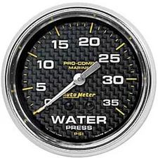 Auto Meter 200773-40 Pro-Comp Carbon Fiber Marine Water Pressure Gauge Diameter:
