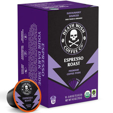 , Espresso Roast Single Serve Coffee Pods - Fair Trade and Organic 10 Count