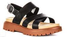 Image of Timberland Clairemont Way Full Grain Black Strap Sandal EU 37 UK 4 Rrp£100 #Q312