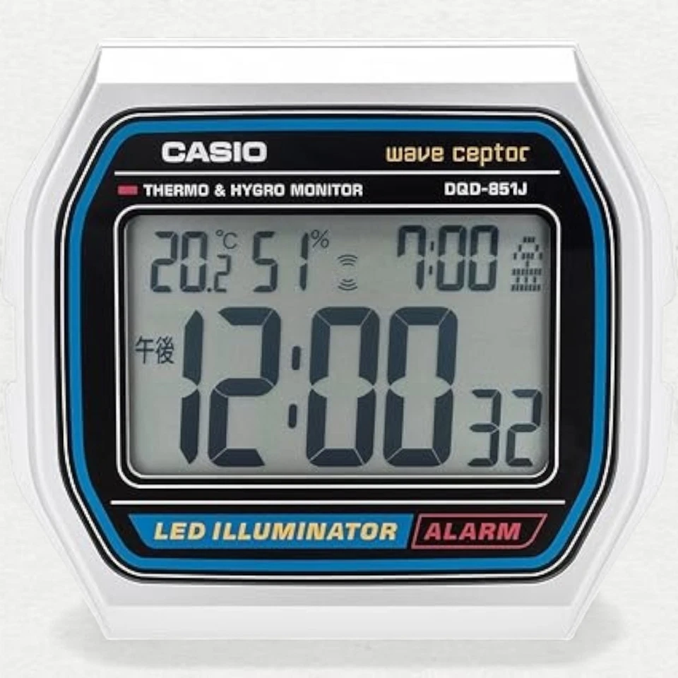 CASIO WAVE CEPTOR DQD-851J-8JF Electric Wave Alarm Clock Digital Silver - Image 4 of 4