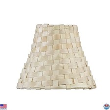 Aspen Creative Clip-On Chandelier Shade - Natural Palm Leaf, 3" Top, 6" Bottom